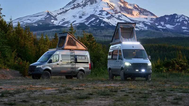 Outside Van Overnight camper van rental