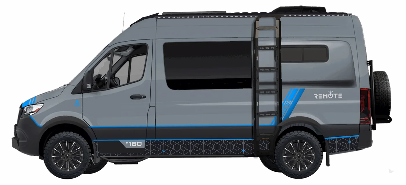 Remote Vans Oasis AWD expedition camper van parked in a scenic outdoor setting